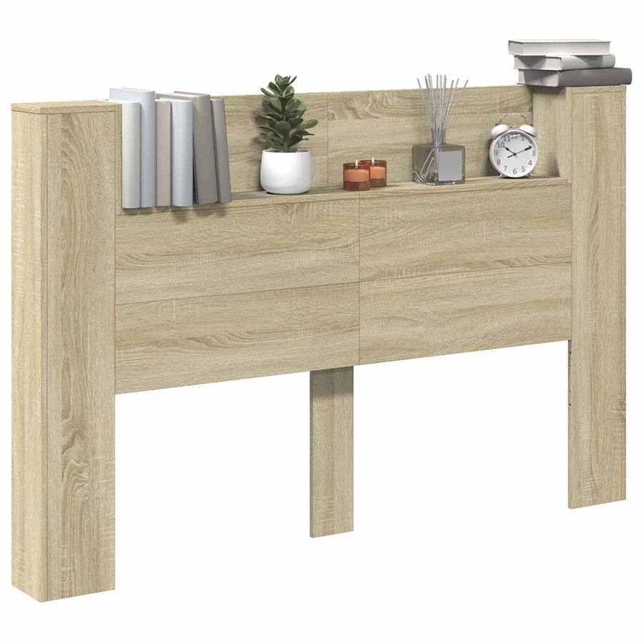 Hoofdbord Kast met LED met plank Sonoma 160 x 16,5 x 103,5 cm