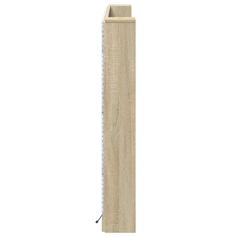 Hoofdbord Kast met LED met plank Sonoma 160 x 16,5 x 103,5 cm