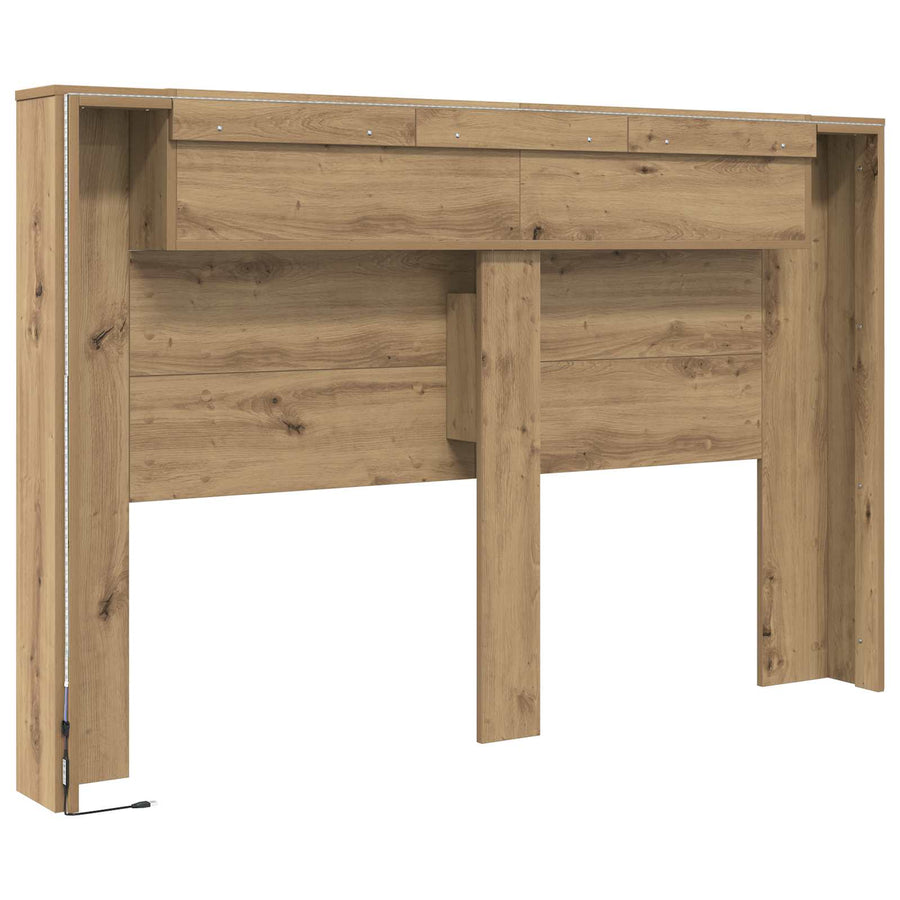Hoofdbord Kast met LED Artisan Eik 160 x 16,5 x 103,5 cm