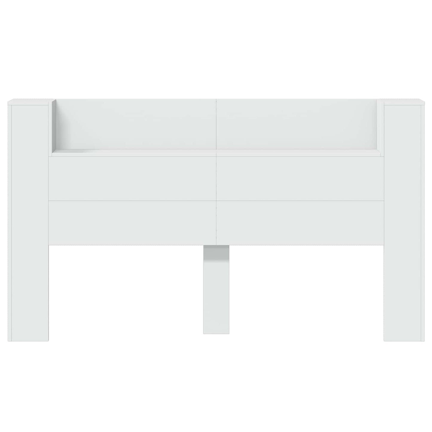 Hoofdbord Kast met LED Wit 180 x 16,5 x 103,5 cm Bewerkt hout