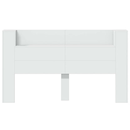 Hoofdbord Kast met LED Wit 180 x 16,5 x 103,5 cm Bewerkt hout