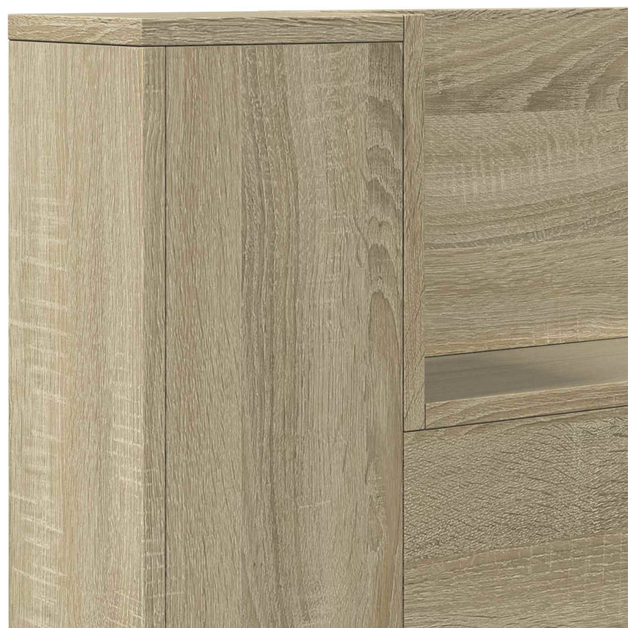 Hoofdbord Kast met LED met plank Sonoma 180 x 16,5 x 103,5 cm