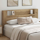 Headboard Cabinet with LED Craft Oak 180 x 16.5 x 103.5 cm
