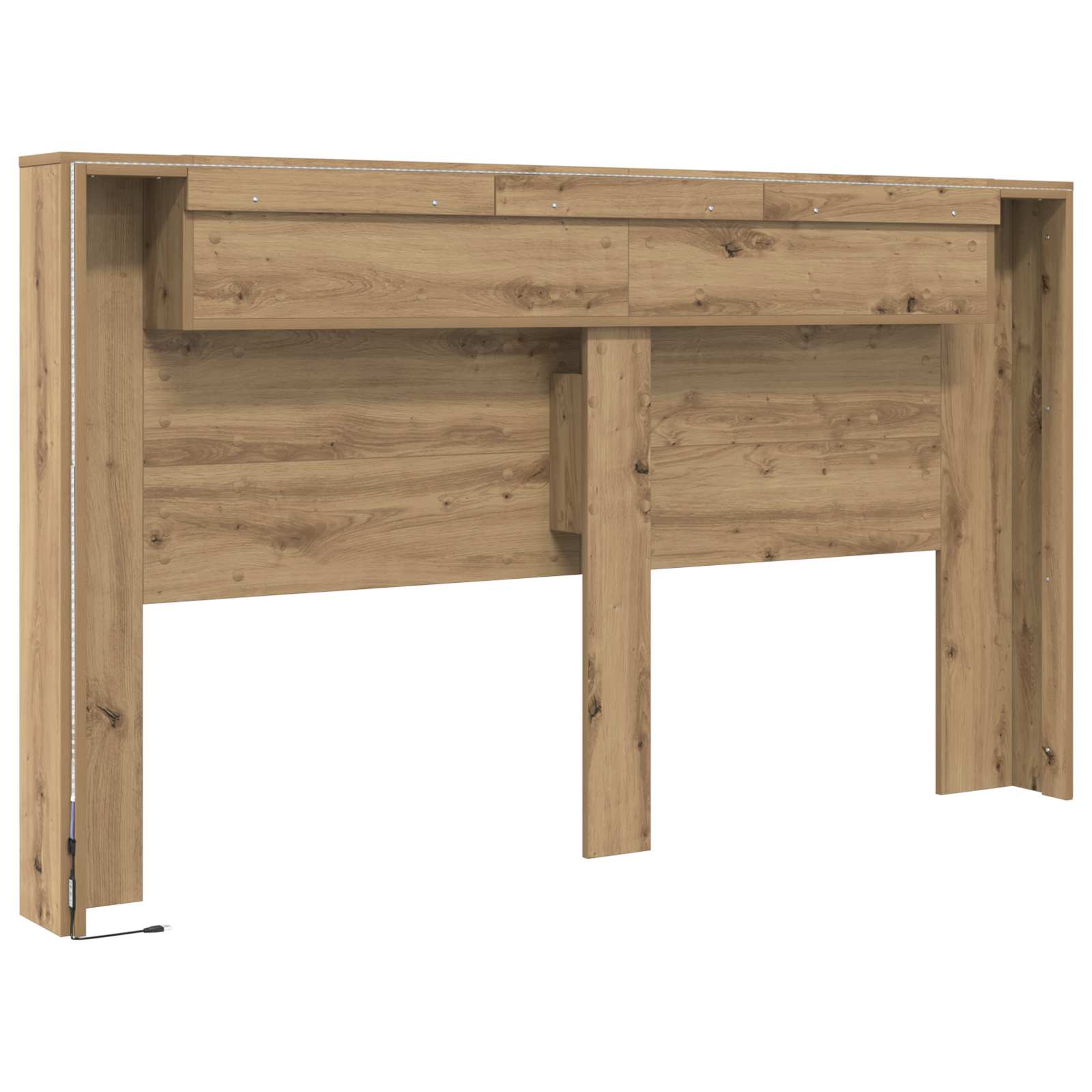 Hoofdbord Kast met LED Ambachtelijk eiken 180 x 16,5 x 103,5 cm