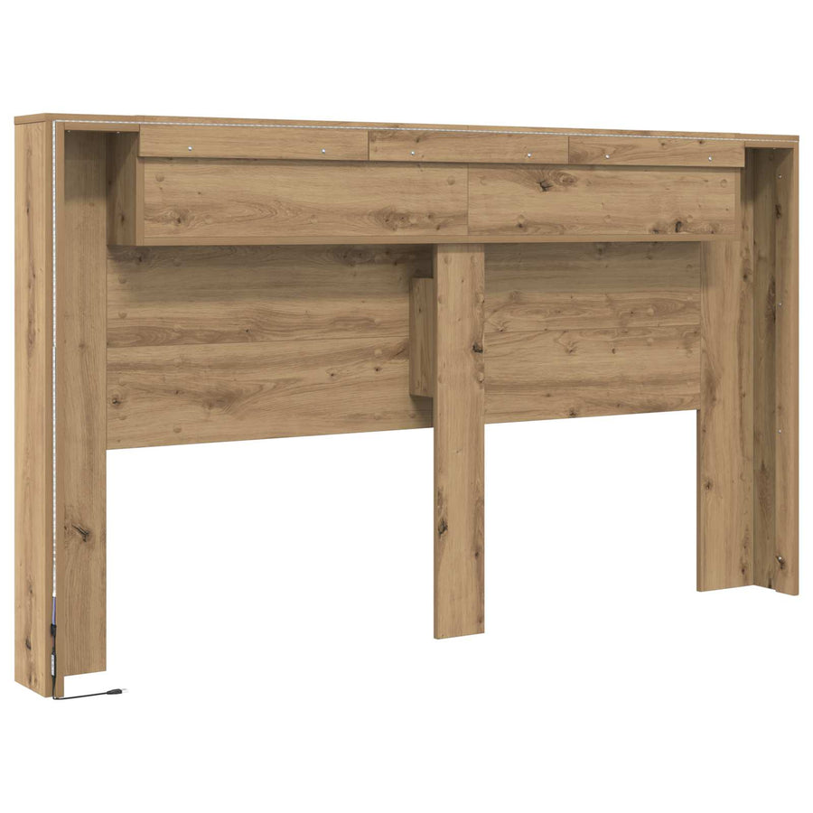 Hoofdbord Kast met LED Ambachtelijk eiken 180 x 16,5 x 103,5 cm