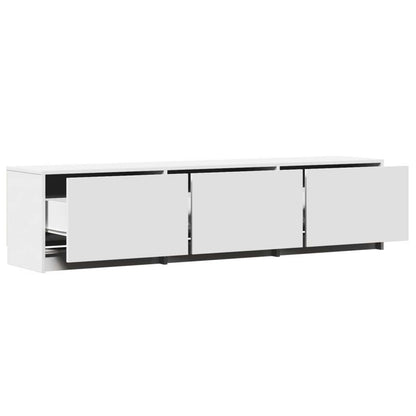 TV-kast met LED met lade Wit 165 x 34 x 40 cm Bewerkt hout