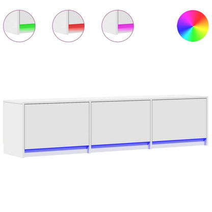 TV-kast met LED met lade Wit 165 x 34 x 40 cm Bewerkt hout