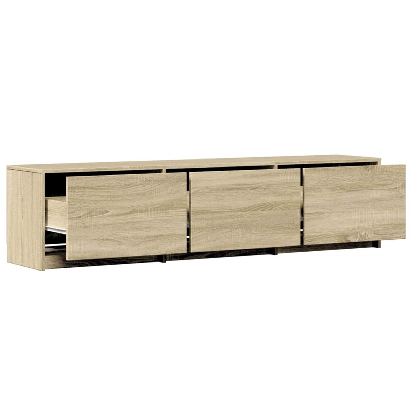 TV-kast met LED met lade Sonoma 165 x 34 x 40 cm Bewerkt hout