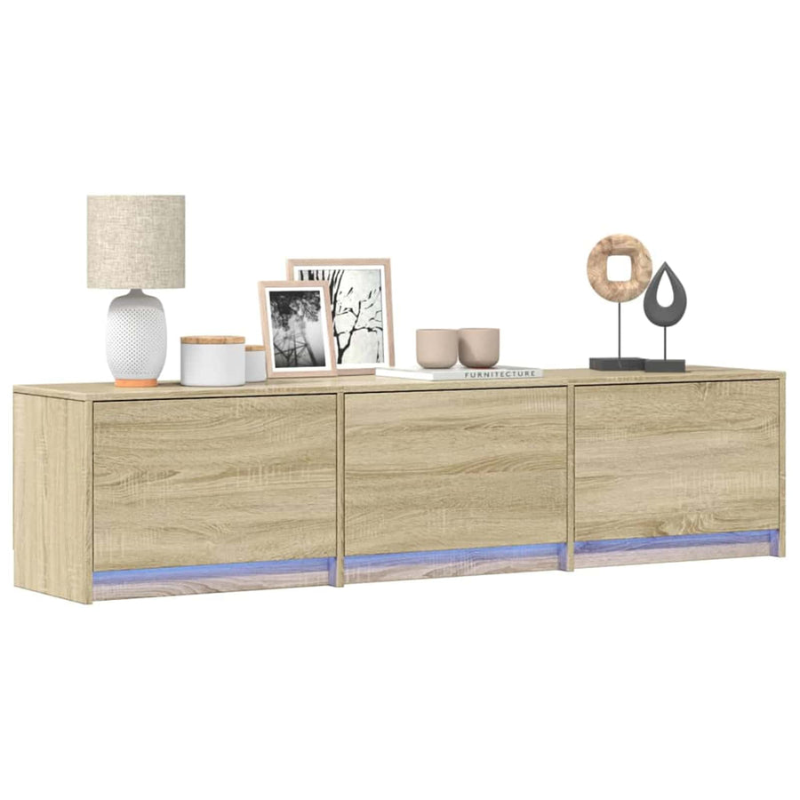 TV-kast met LED met lade Sonoma 165 x 34 x 40 cm Bewerkt hout