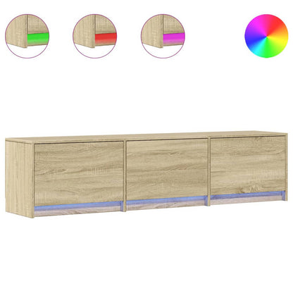 TV-kast met LED met lade Sonoma 165 x 34 x 40 cm Bewerkt hout