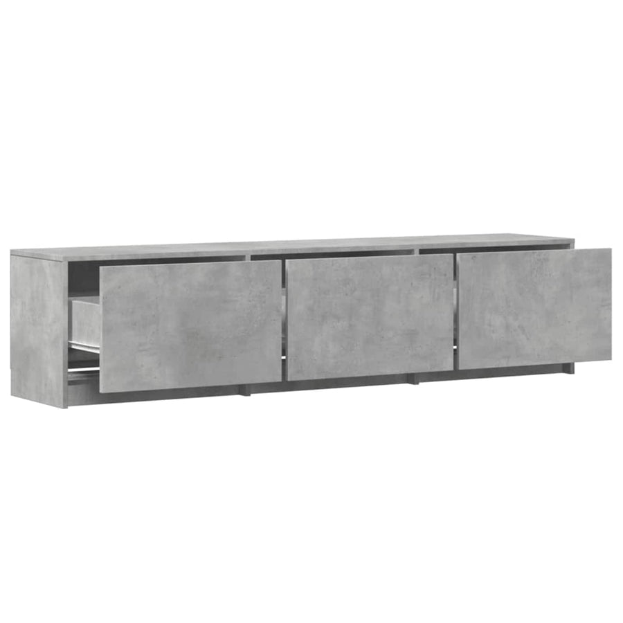 TV-kast met LED Betonkleurig 165 x 34 x 40 cm Bewerkt hout
