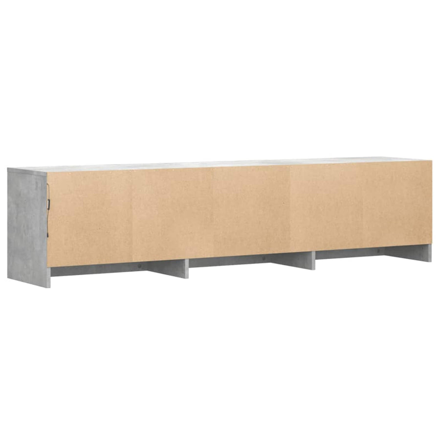 TV-kast met LED Betonkleurig 165 x 34 x 40 cm Bewerkt hout