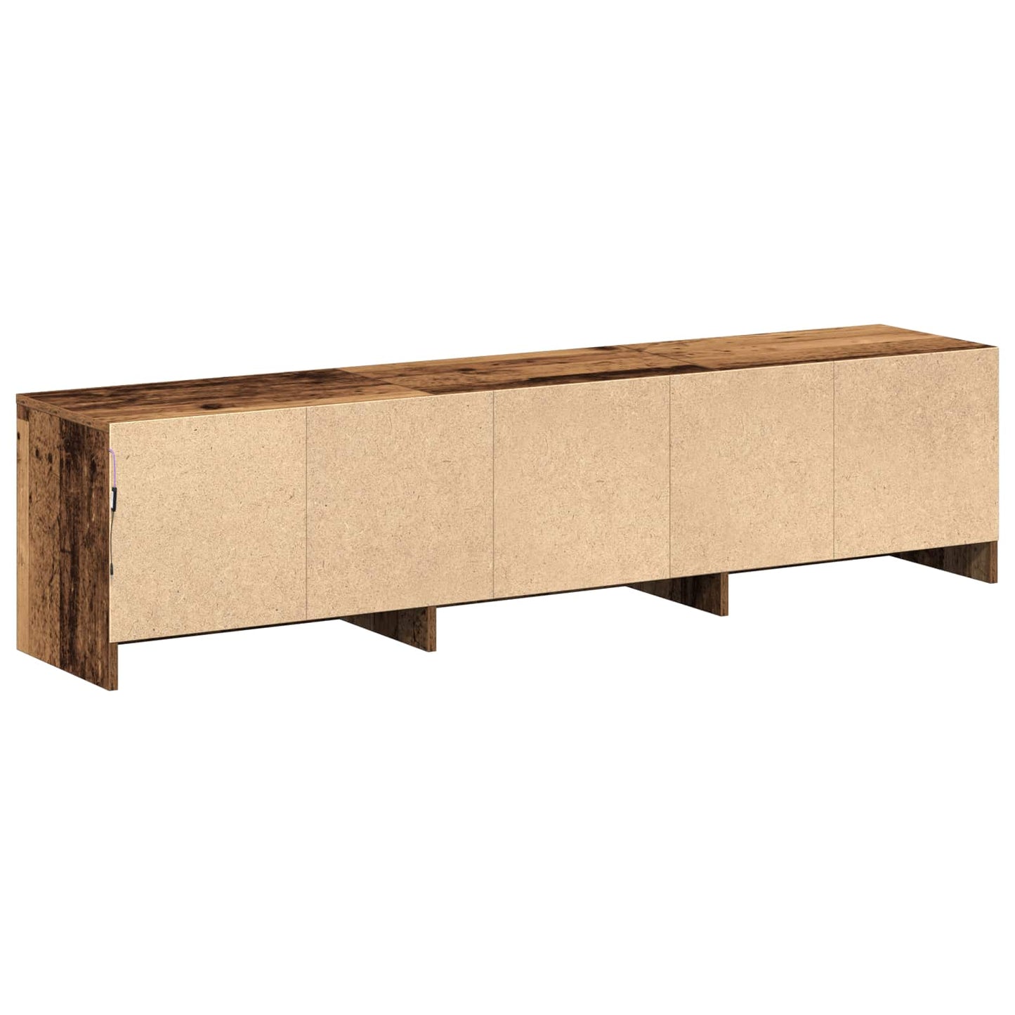 TV-kast met LED met lade Oudhout 165 x 34 x 40 cm Bewerkt hout