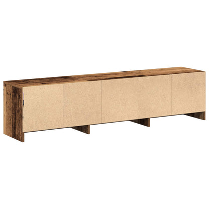 TV-kast met LED met lade Oudhout 165 x 34 x 40 cm Bewerkt hout