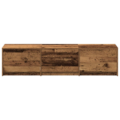 TV-kast met LED met lade Oudhout 165 x 34 x 40 cm Bewerkt hout