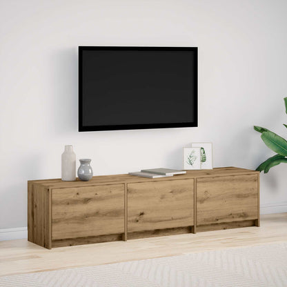 TV-kast met LED Artisan Eiken 165 x 34 x 40 cm Bewerkt hout