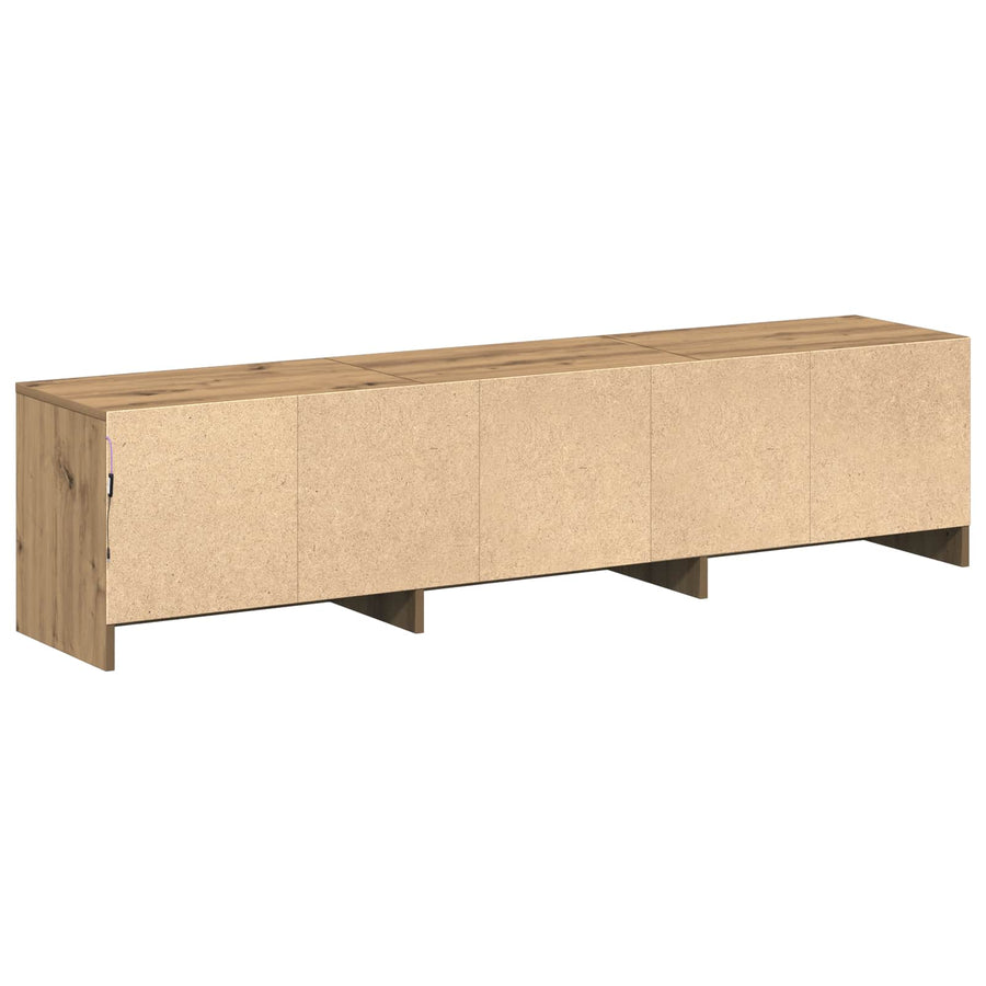 TV-kast met LED Artisan Eiken 165 x 34 x 40 cm Bewerkt hout