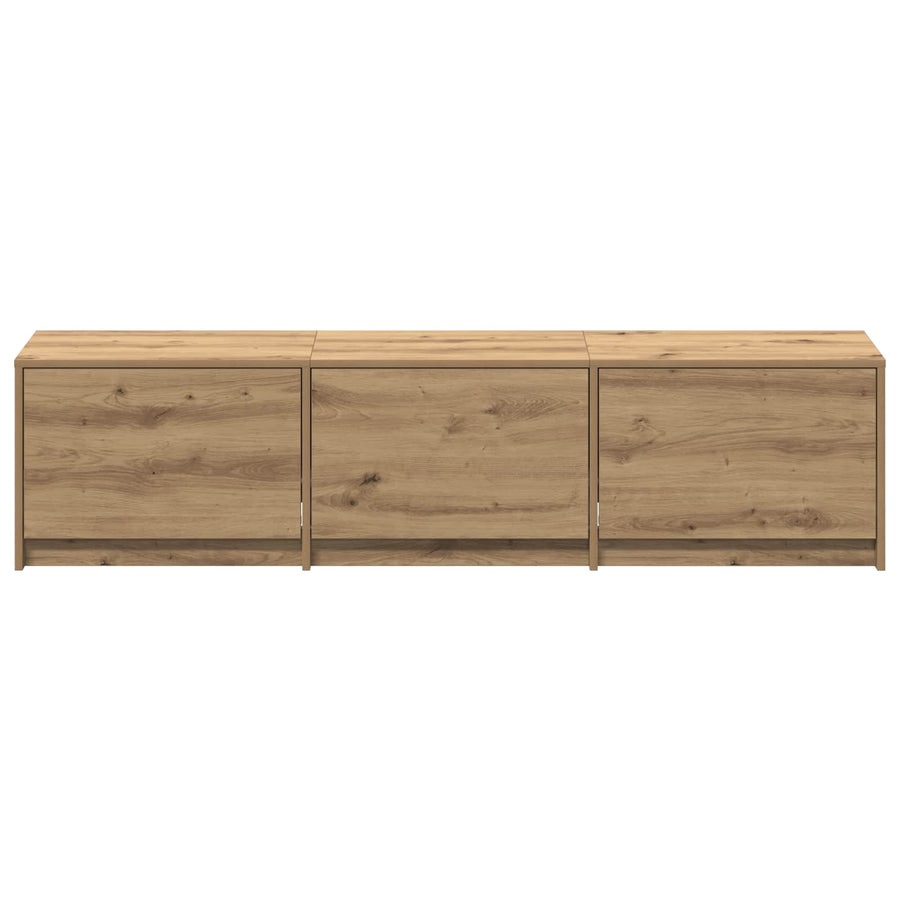 TV-kast met LED Artisan Eiken 165 x 34 x 40 cm Bewerkt hout