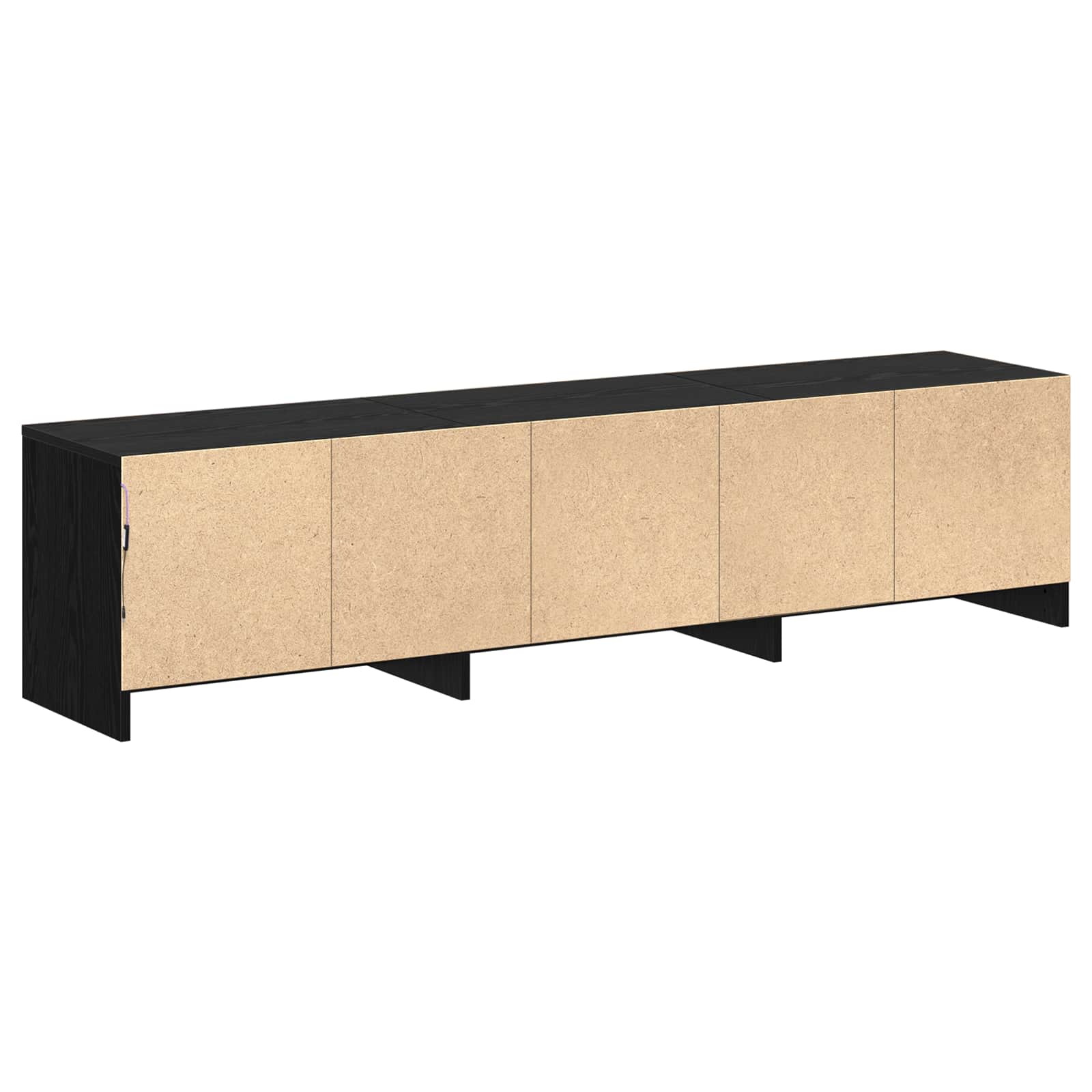 TV-kast met LED Zwart Eiken 165 x 34 x 40 cm Bewerkt hout