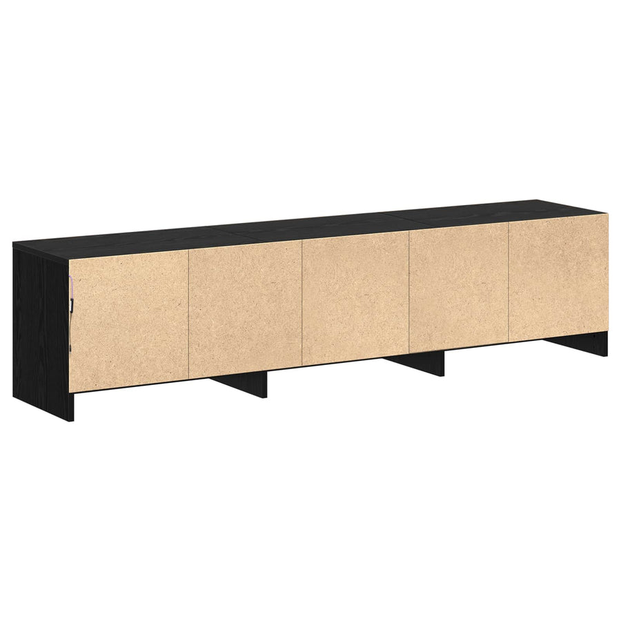 TV-kast met LED Zwart Eiken 165 x 34 x 40 cm Bewerkt hout