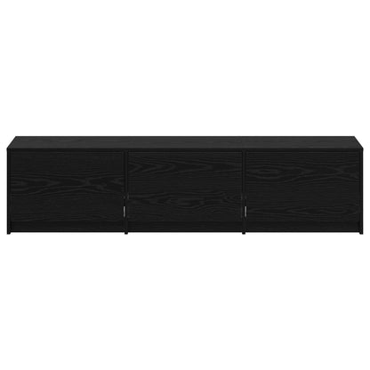 TV-kast met LED Zwart Eiken 165 x 34 x 40 cm Bewerkt hout