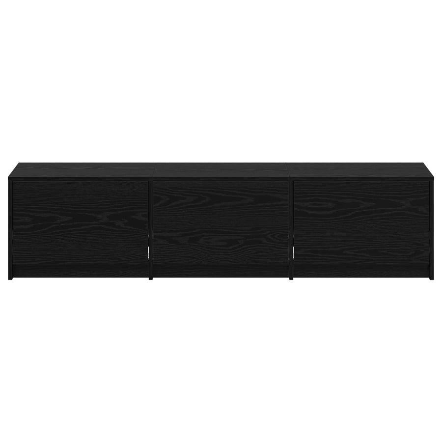 TV-kast met LED Zwart Eiken 165 x 34 x 40 cm Bewerkt hout