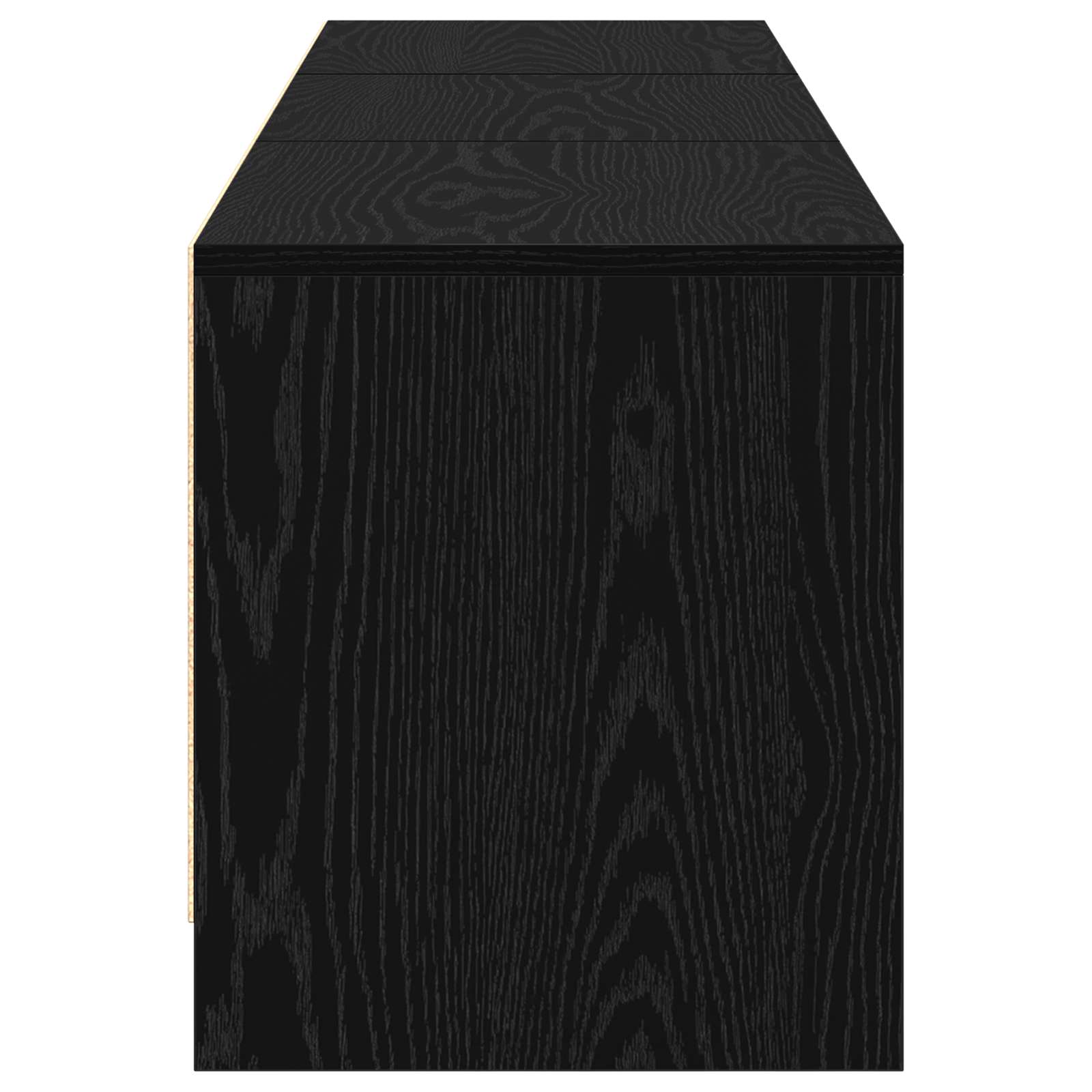 TV-kast met LED Zwart Eiken 165 x 34 x 40 cm Bewerkt hout