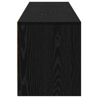 TV-kast met LED Zwart Eiken 165 x 34 x 40 cm Bewerkt hout