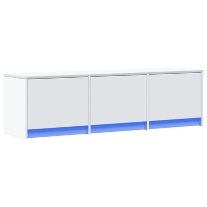 TV-kast met LED met lade Wit 140 x 34 x 40 cm Bewerkt hout