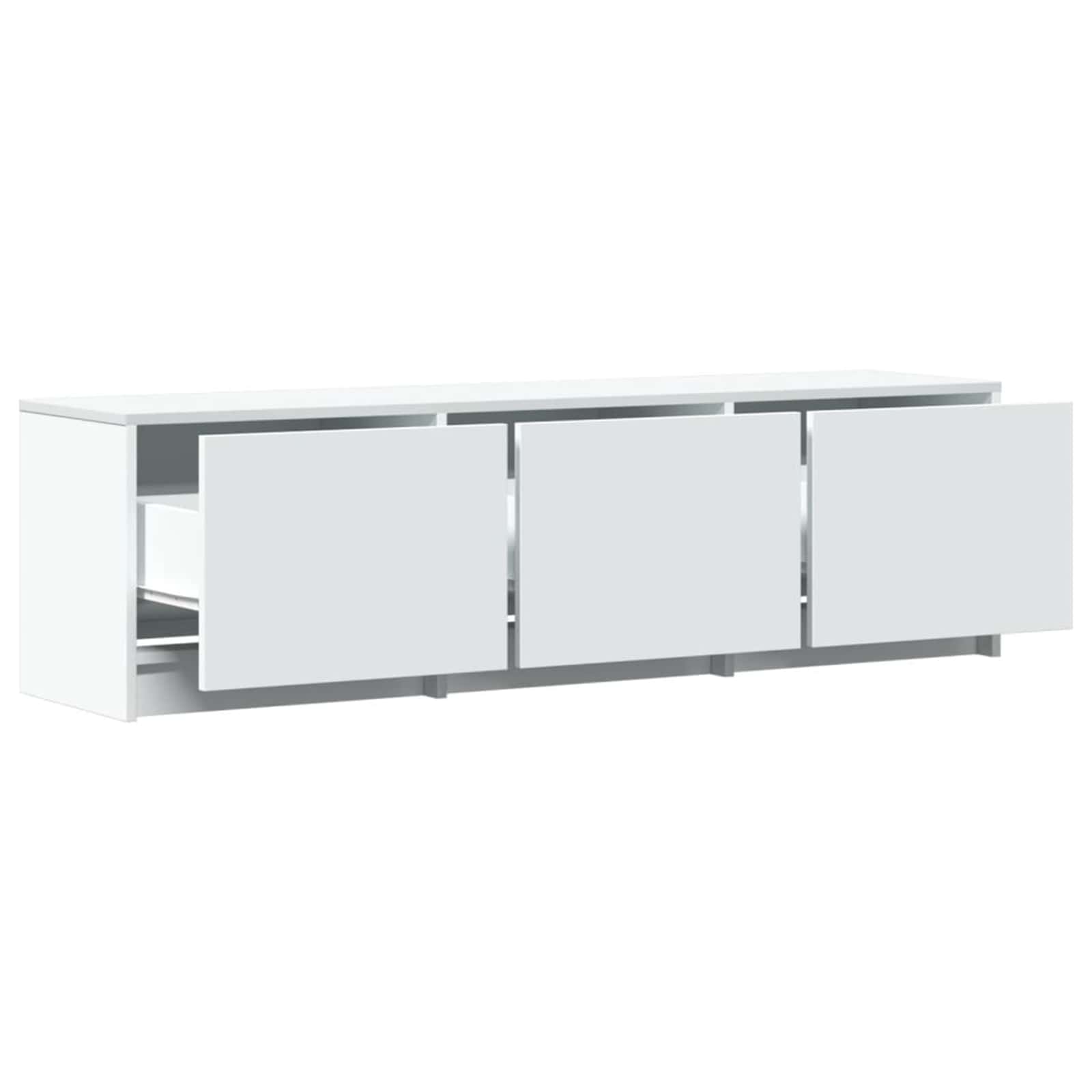 TV-kast met LED met lade Wit 140 x 34 x 40 cm Bewerkt hout