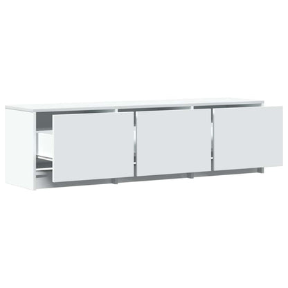 TV-kast met LED met lade Wit 140 x 34 x 40 cm Bewerkt hout