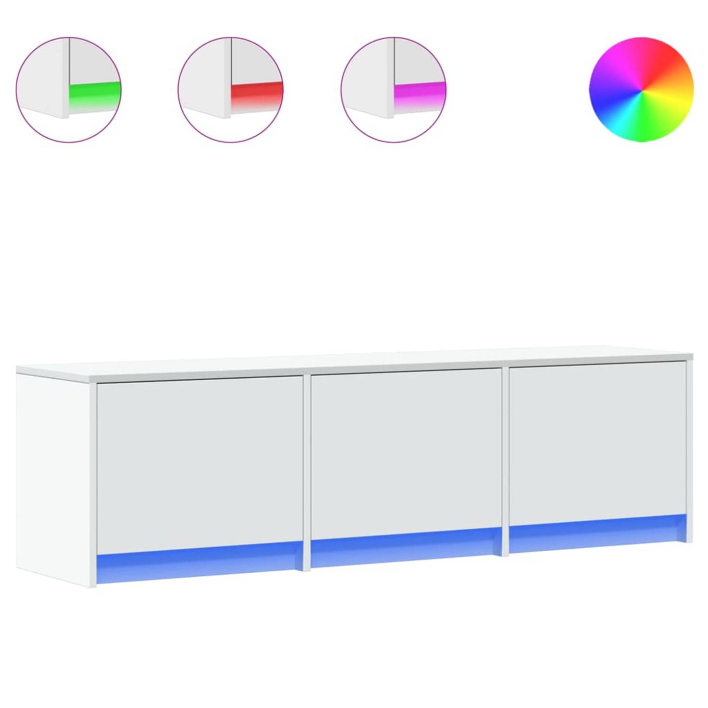 TV-kast met LED met lade Wit 140 x 34 x 40 cm Bewerkt hout