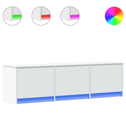 TV-kast met LED met lade Wit 140 x 34 x 40 cm Bewerkt hout