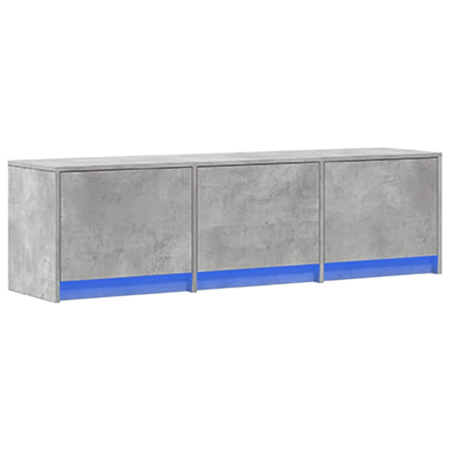TV-kast met LED Betonkleurig 140 x 34 x 40 cm Bewerkt hout