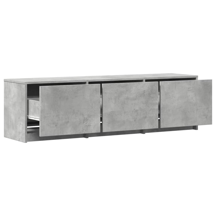 TV-kast met LED Betonkleurig 140 x 34 x 40 cm Bewerkt hout