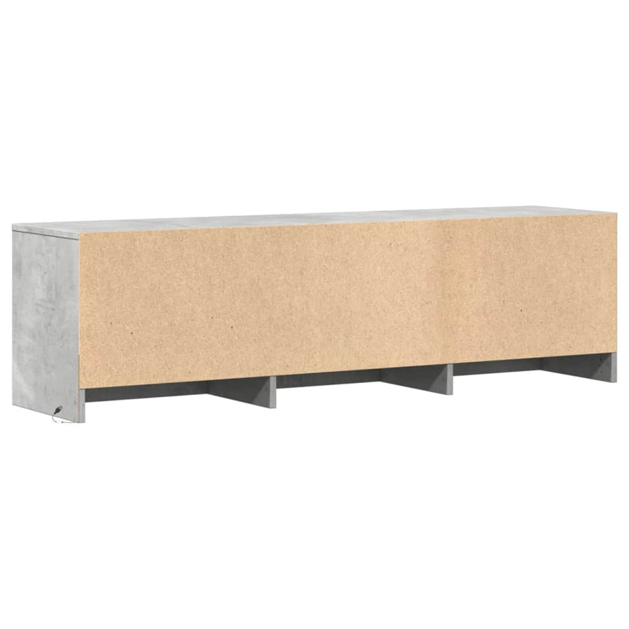 TV-kast met LED Betonkleurig 140 x 34 x 40 cm Bewerkt hout