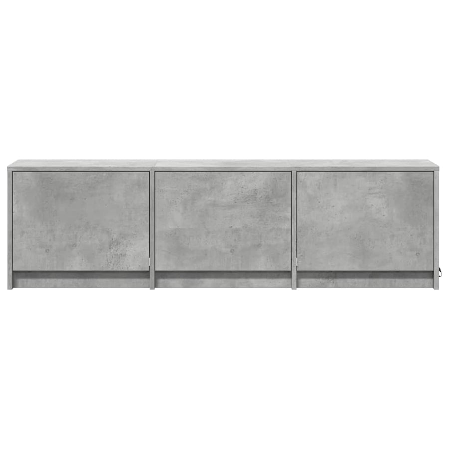 TV-kast met LED Betonkleurig 140 x 34 x 40 cm Bewerkt hout