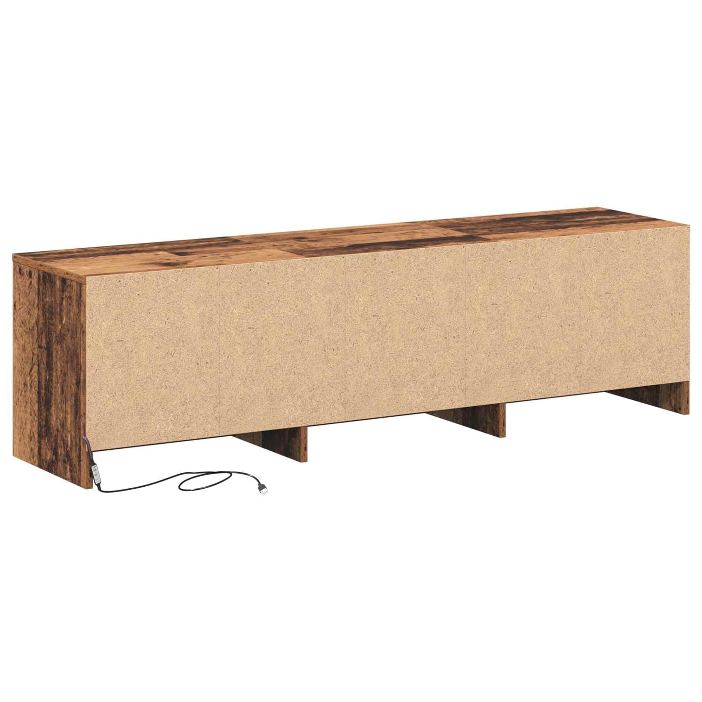 TV-kast met LED met lade Oudhout 140 x 34 x 40 cm Bewerkt hout