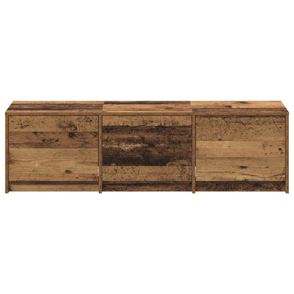 TV-kast met LED met lade Oudhout 140 x 34 x 40 cm Bewerkt hout
