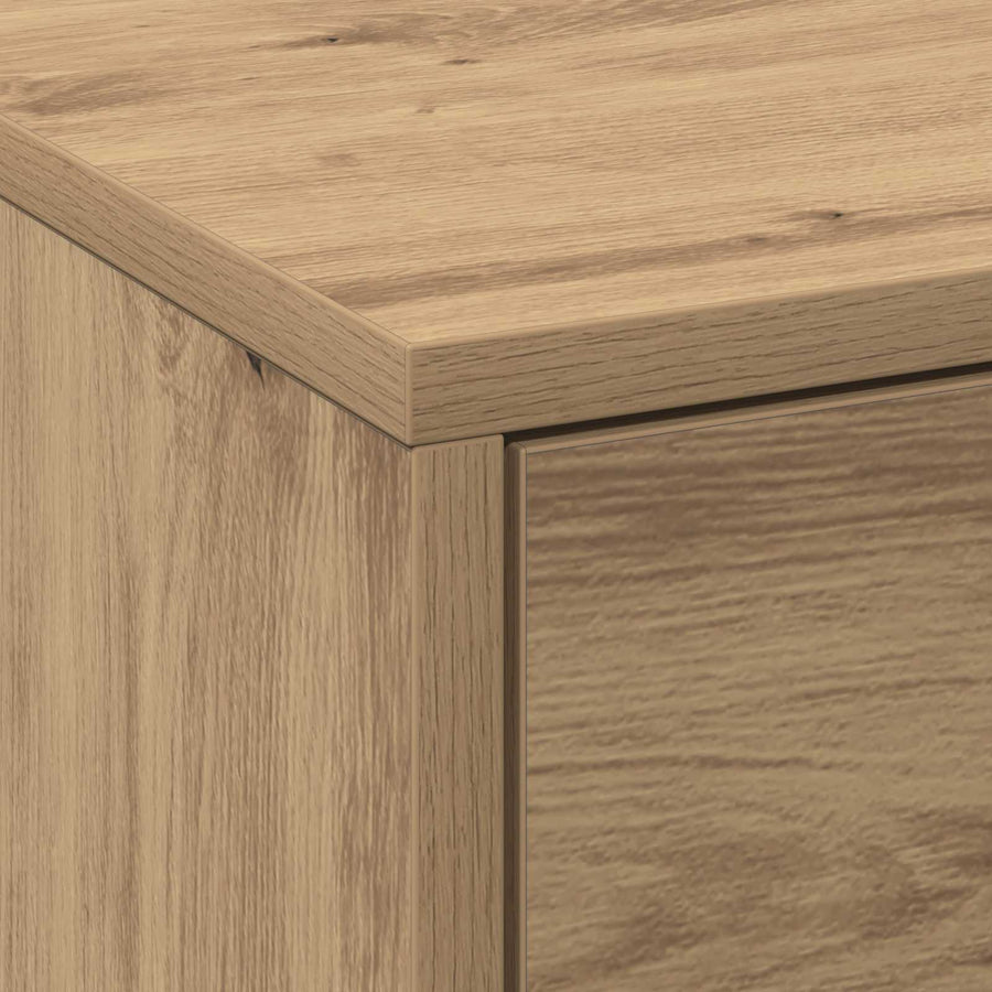 TV-kast met LED Artisan Eiken 140 x 34 x 40 cm Bewerkt hout