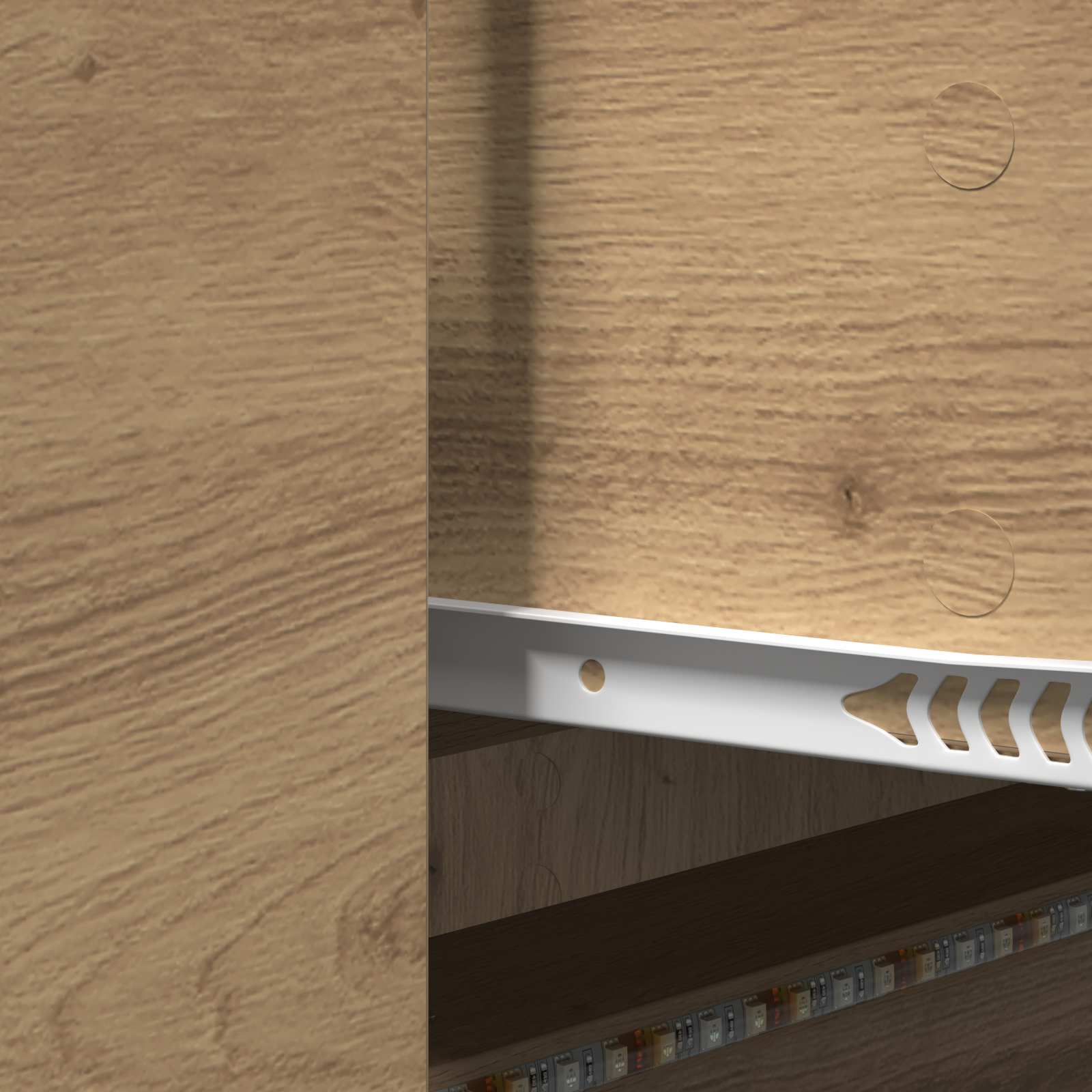 TV-kast met LED Artisan Eiken 140 x 34 x 40 cm Bewerkt hout