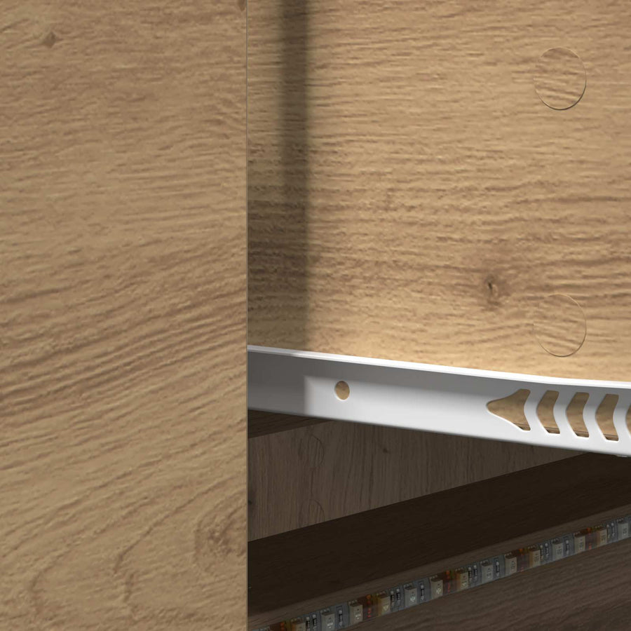 TV-kast met LED Artisan Eiken 140 x 34 x 40 cm Bewerkt hout