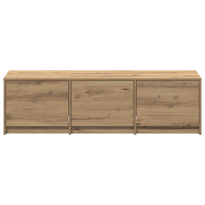 TV-kast met LED Artisan Eiken 140 x 34 x 40 cm Bewerkt hout