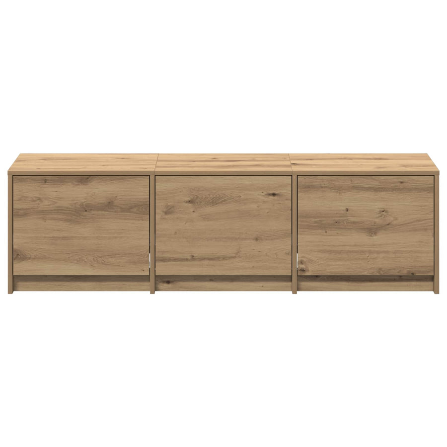 TV-kast met LED Artisan Eiken 140 x 34 x 40 cm Bewerkt hout