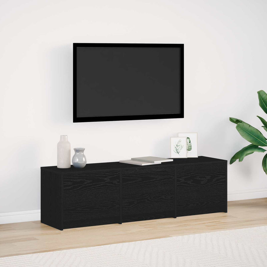TV-kast met LED Zwart Eiken 140 x 34 x 40 cm Bewerkt hout
