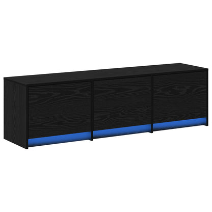 TV-kast met LED Zwart Eiken 140 x 34 x 40 cm Bewerkt hout