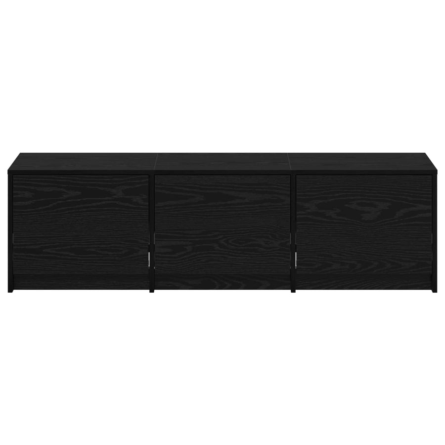 TV-kast met LED Zwart Eiken 140 x 34 x 40 cm Bewerkt hout