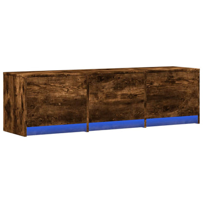 TV-kast met LED Gerookt eiken 140 x 34 x 40 cm Bewerkt hout