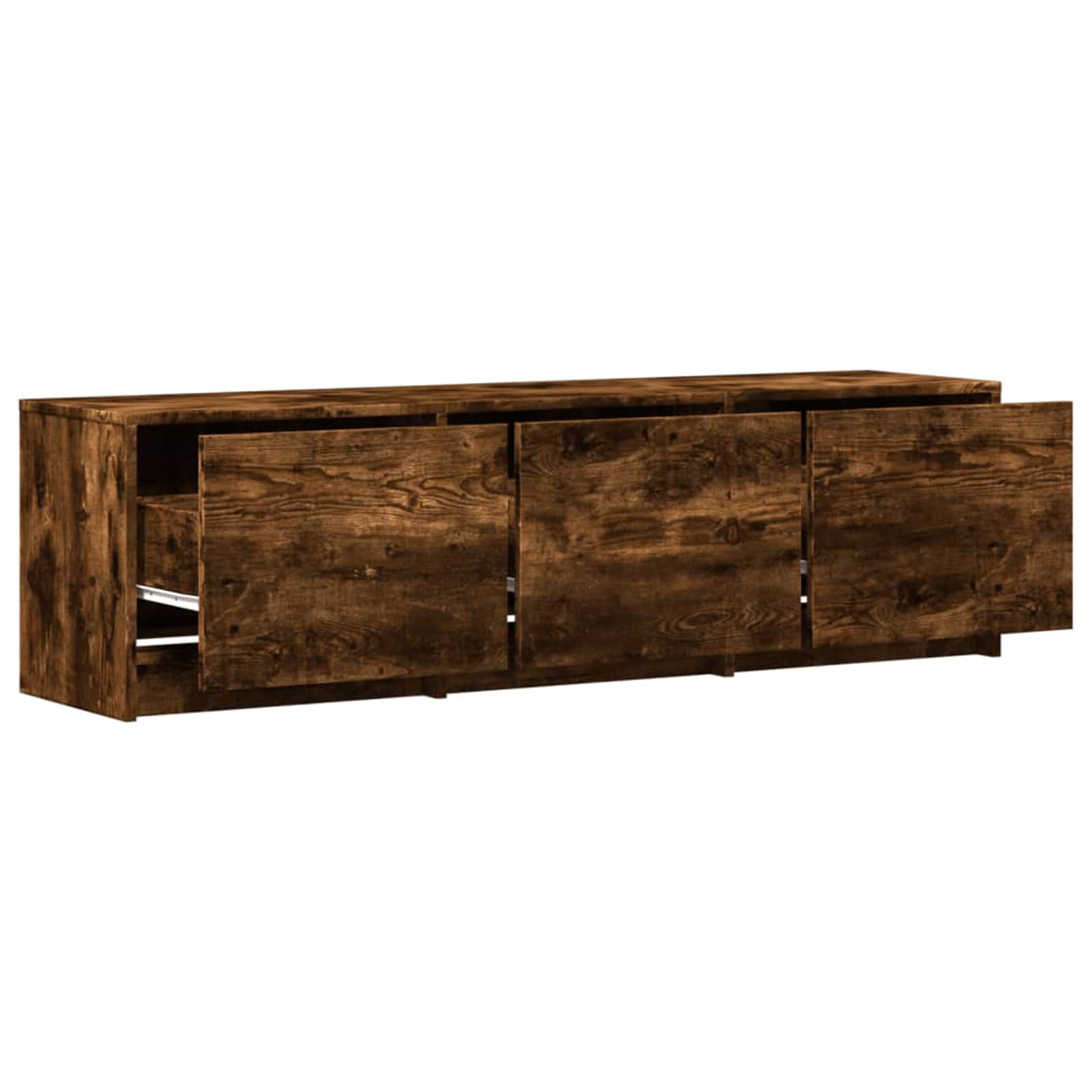 TV-kast met LED Gerookt eiken 140 x 34 x 40 cm Bewerkt hout