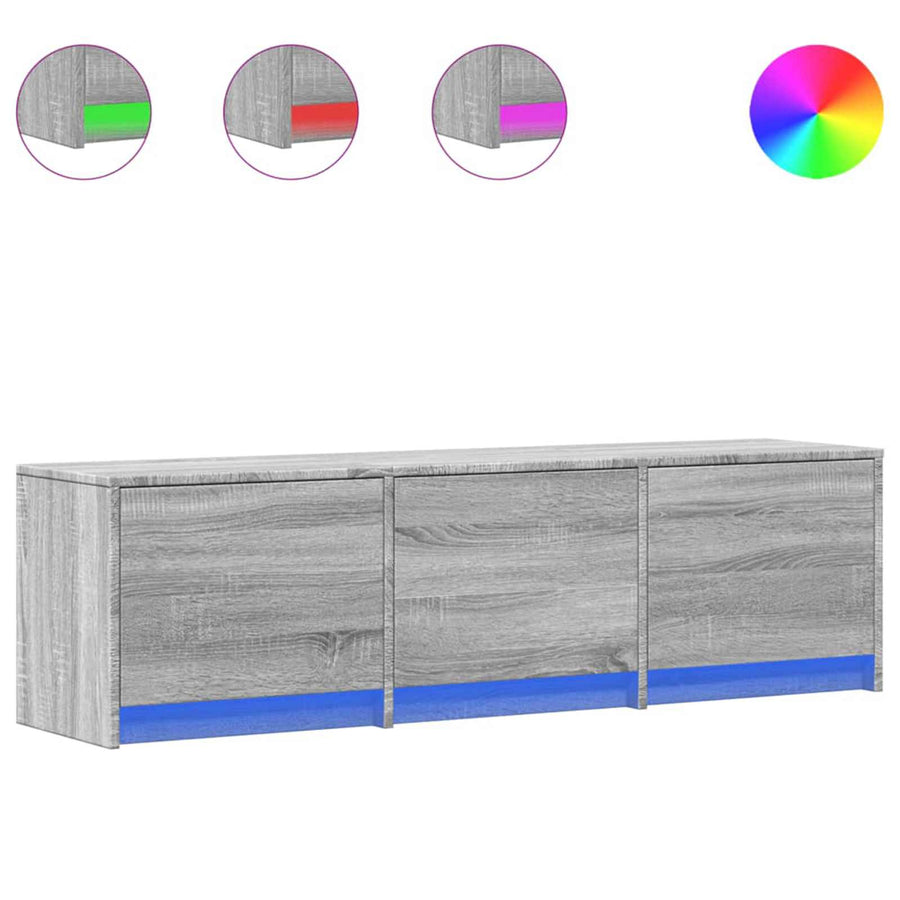 TV-kast met LED Grijs Sonoma 140 x 34 x 40 cm Bewerkt hout